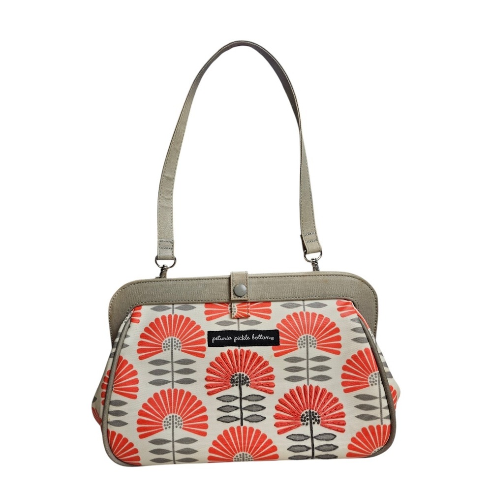 Petunia Pickle Bottom Diaper Bag Red Orange‎ Coral Shoulder Floral Waterproof